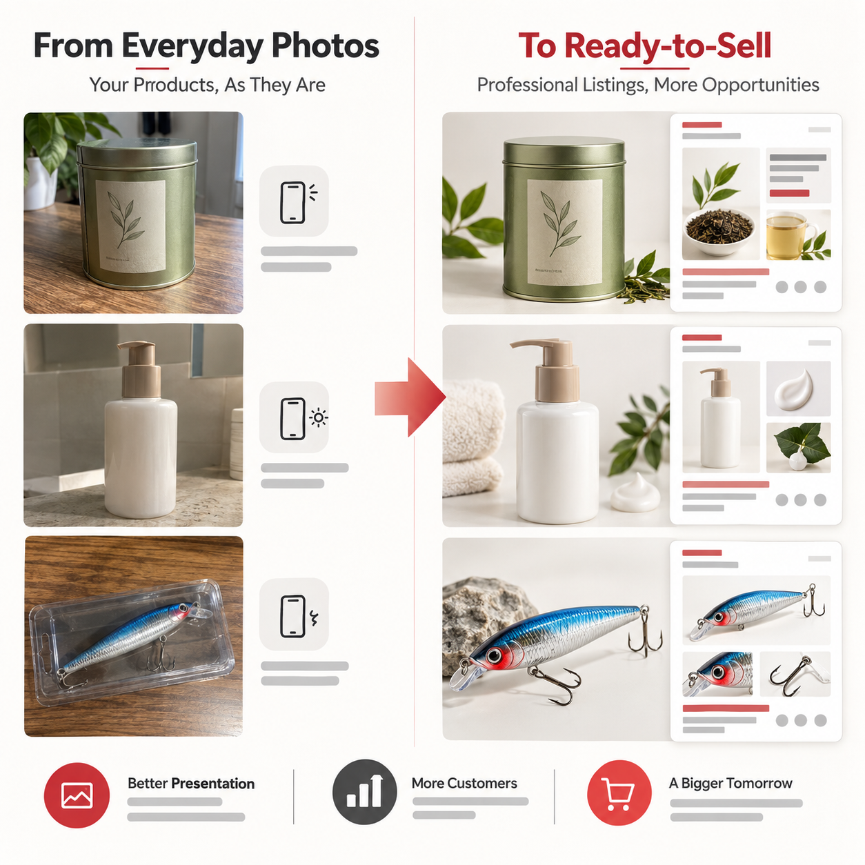 Conceptual bilingual ecommerce listing sample for an unbranded tea tin
